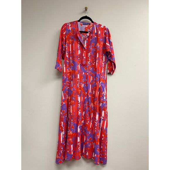 RO'S GARDEN Long Kurta Petunia Coral M - NWT - Picture 4 of 5